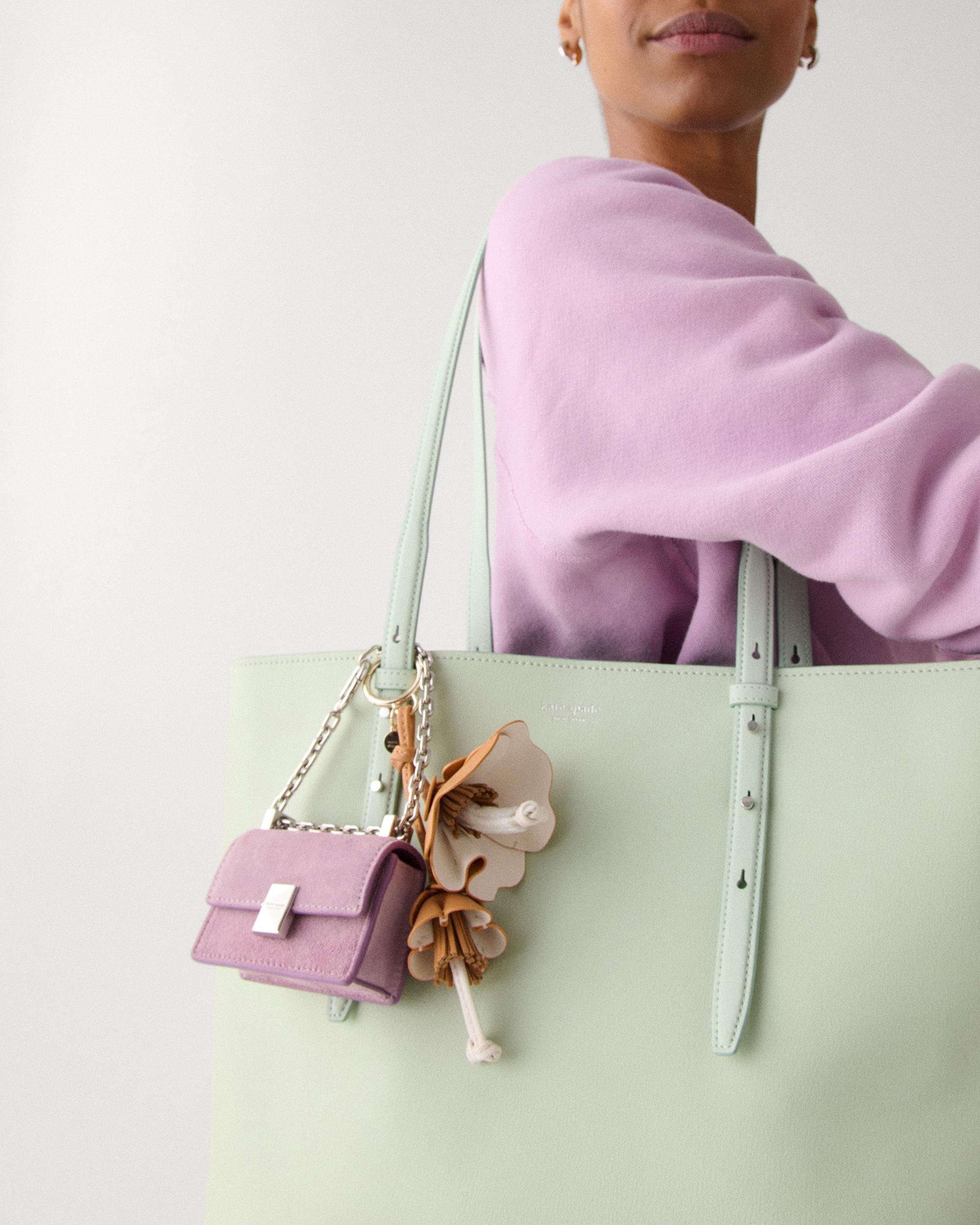 KN834-Charmed Suede Nano Carryall Bag Charm-Market Purple