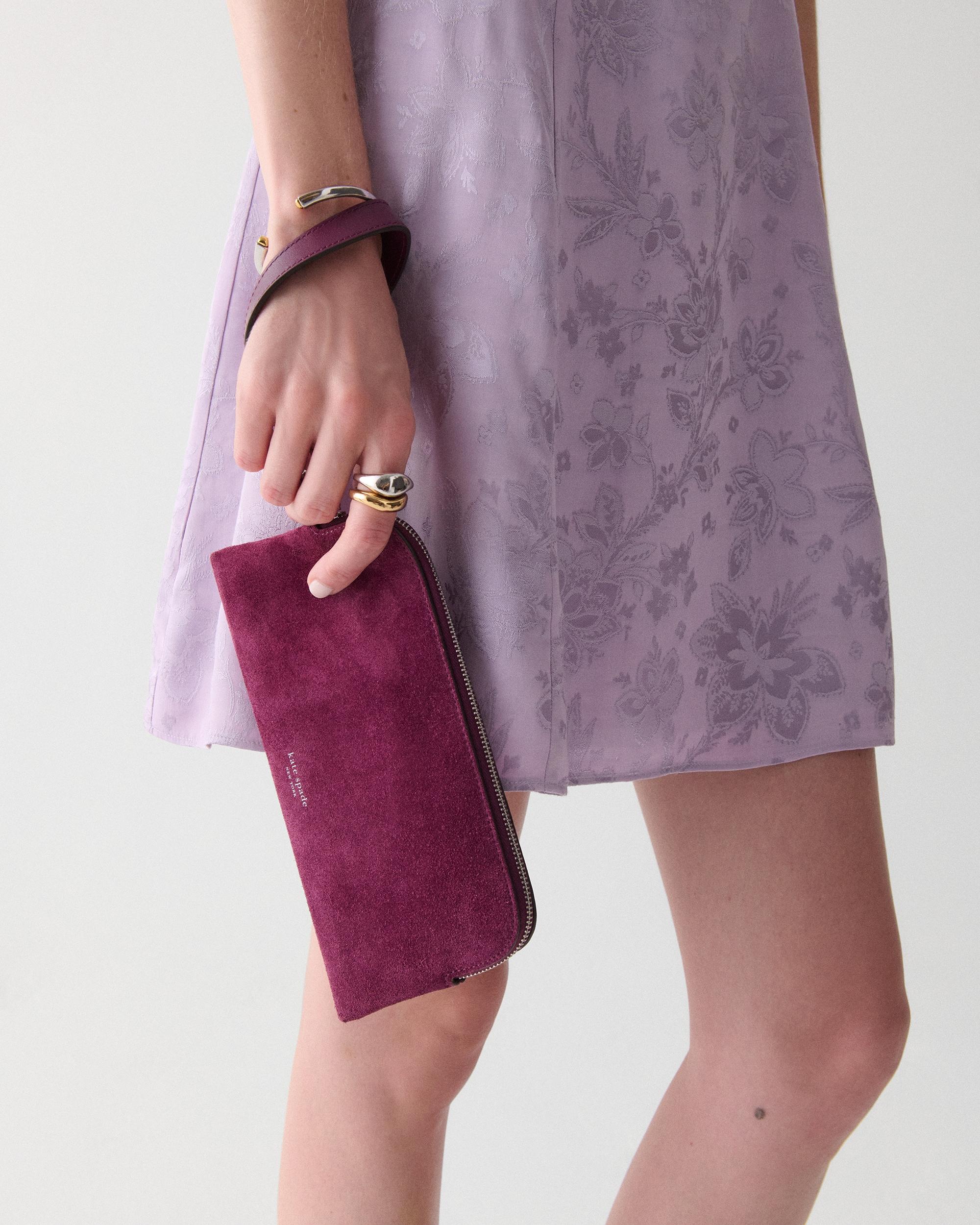 KN850-Halo Suede Wristlet-Purple Agate