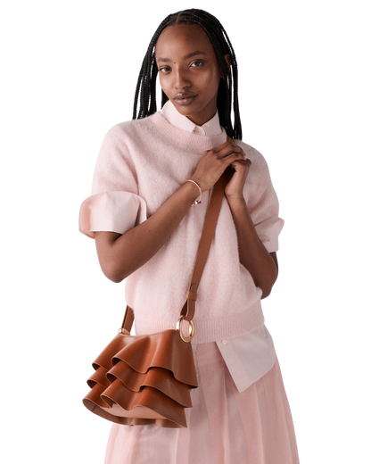 KN921-Halo Pleated Wave Leather Mini Bucket-Southwest Desert