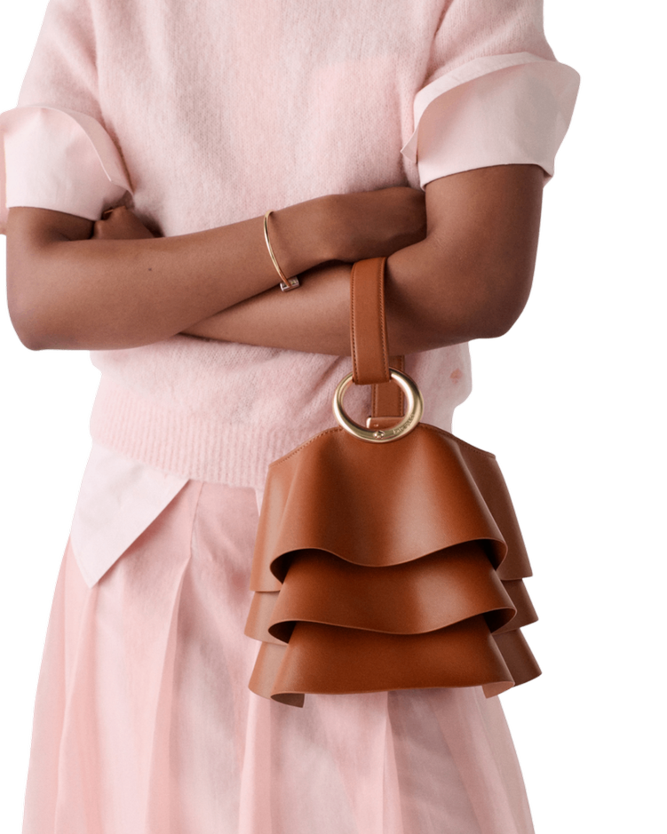 KN921-Halo Pleated Wave Leather Mini Bucket-Southwest Desert