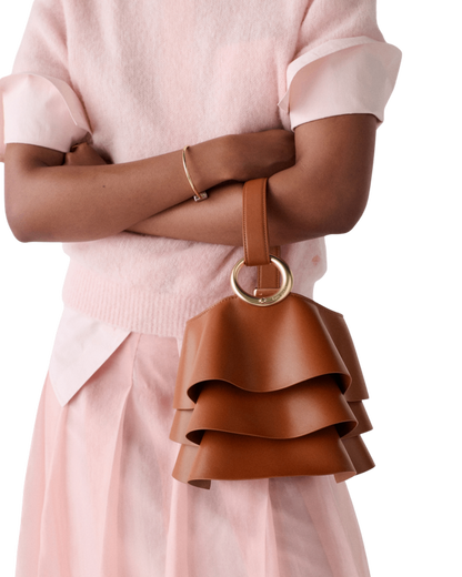 KN921-Halo Pleated Wave Leather Mini Bucket-Southwest Desert