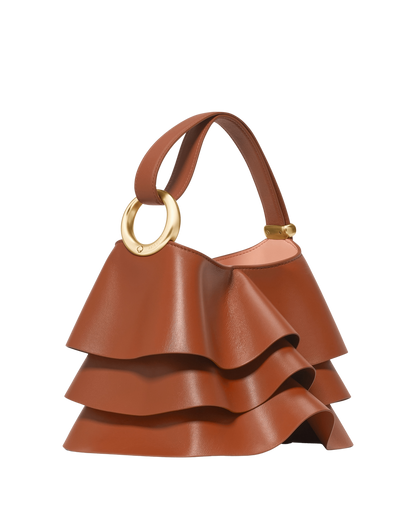 KN921-Halo Pleated Wave Leather Mini Bucket-Southwest Desert