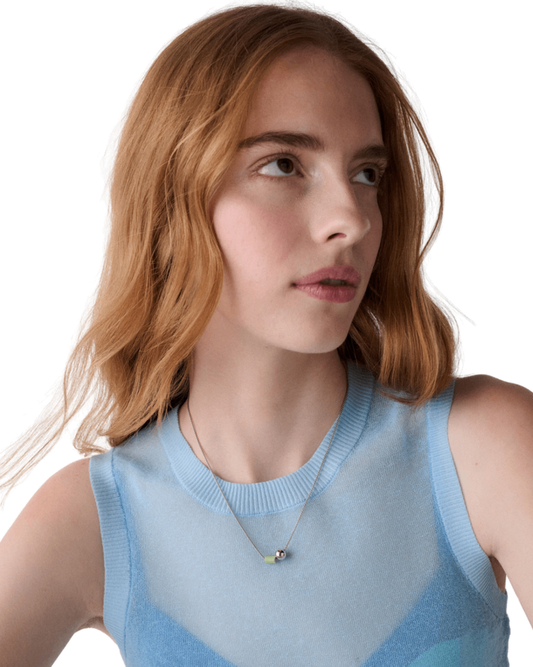 KO233-Geo Pop Pendant-Bosc Pear/Silver