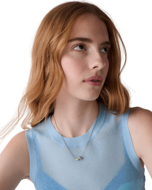 KO233-Geo Pop Pendant-Bosc Pear/Silver