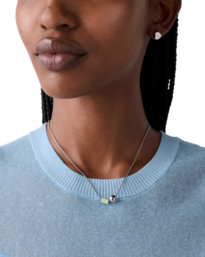 KO233-Geo Pop Pendant-Bosc Pear/Silver