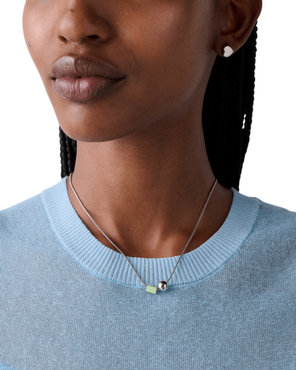 KO233-Geo Pop Pendant-Bosc Pear/Silver