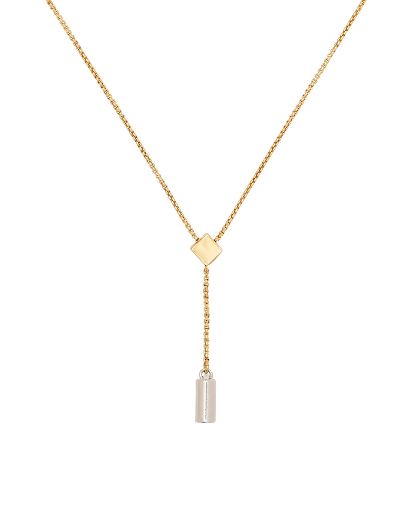 KO242-Geo Pop Y Necklace-Gold Silver