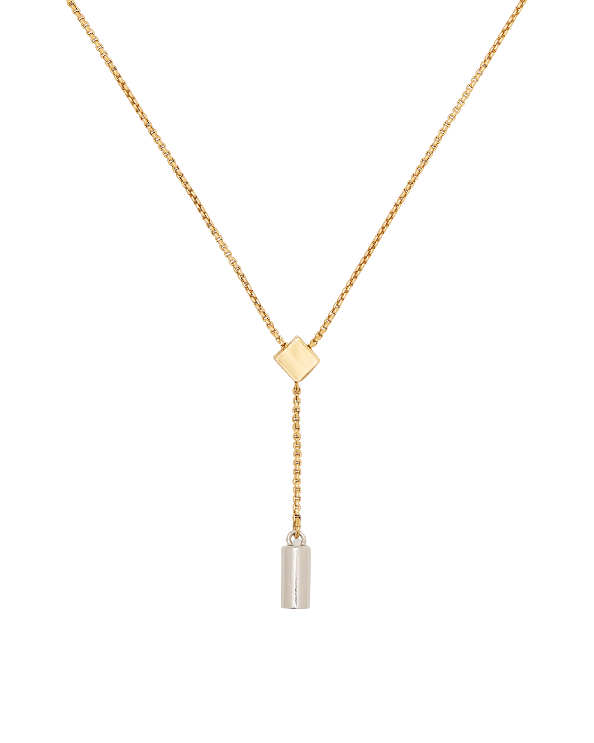 KO242-Geo Pop Y Necklace-Gold Silver