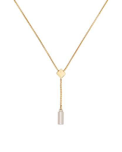 KO242-Geo Pop Y Necklace-Gold Silver