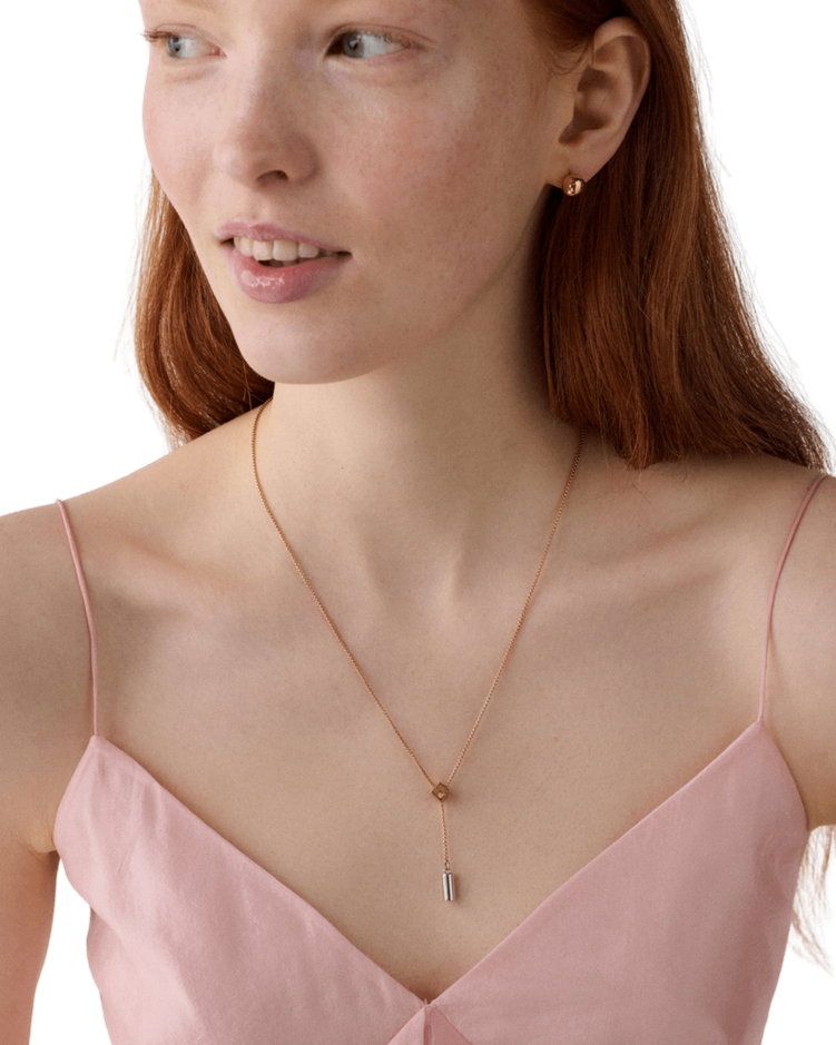 KO242-Geo Pop Y Necklace-Gold Silver