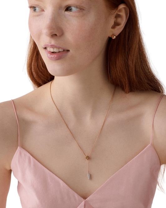 KO242-Geo Pop Y Necklace-Gold Silver