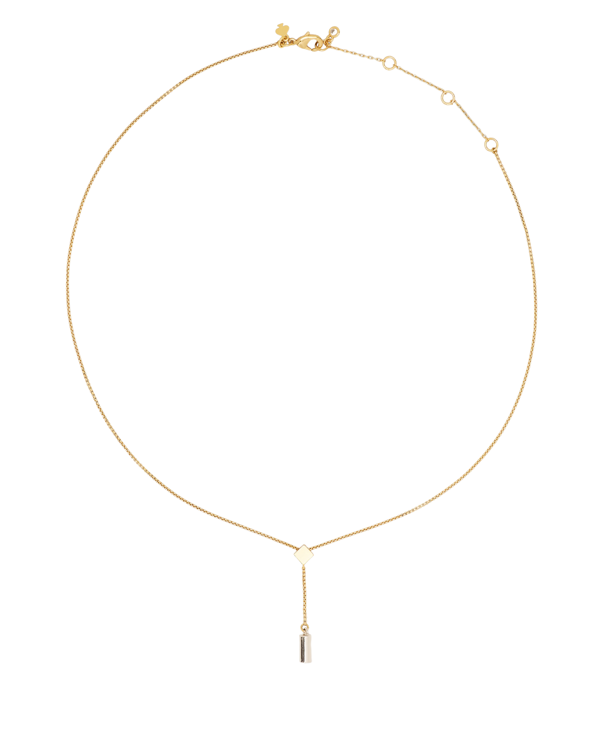 KO242-Geo Pop Y Necklace-Gold Silver