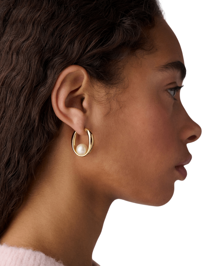 KO268-Harmony Hoops-Cream/Gold
