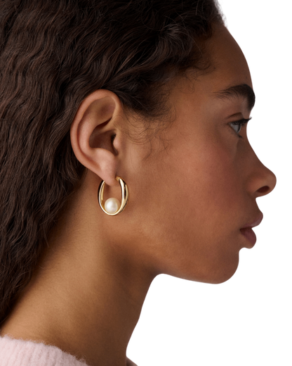 KO268-Harmony Hoops-Cream/Gold