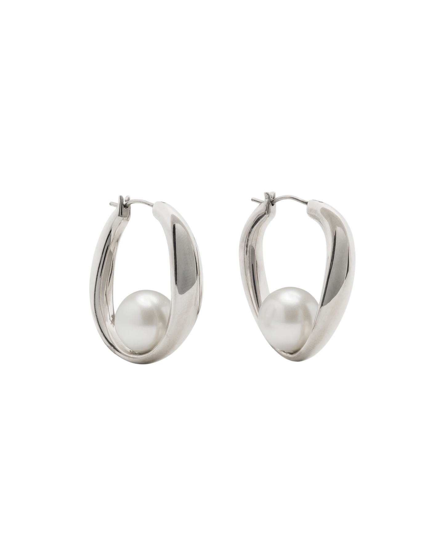 KO268-Harmony Hoops-Cream/Silver