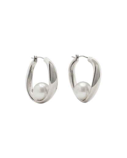 KO268-Harmony Hoops-Cream/Silver