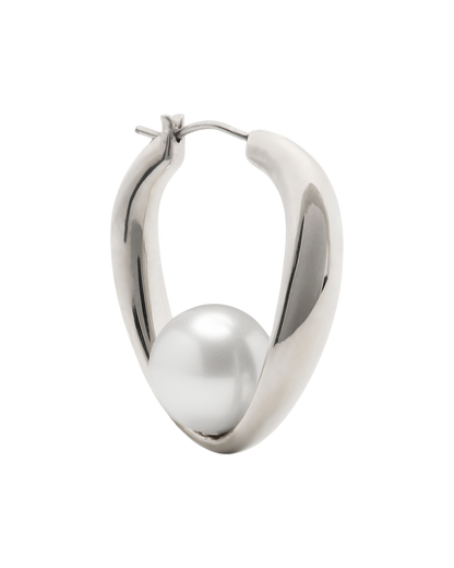 KO268-Harmony Hoops-Cream/Silver