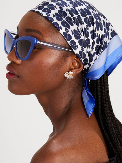 Spade Flower Silk Bandana