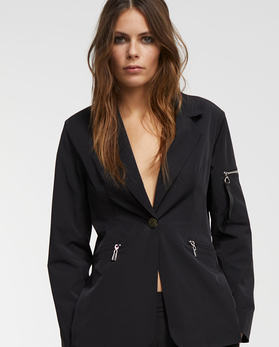 Technical blazer with zips
