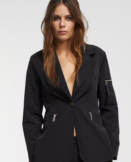Technical blazer with zips