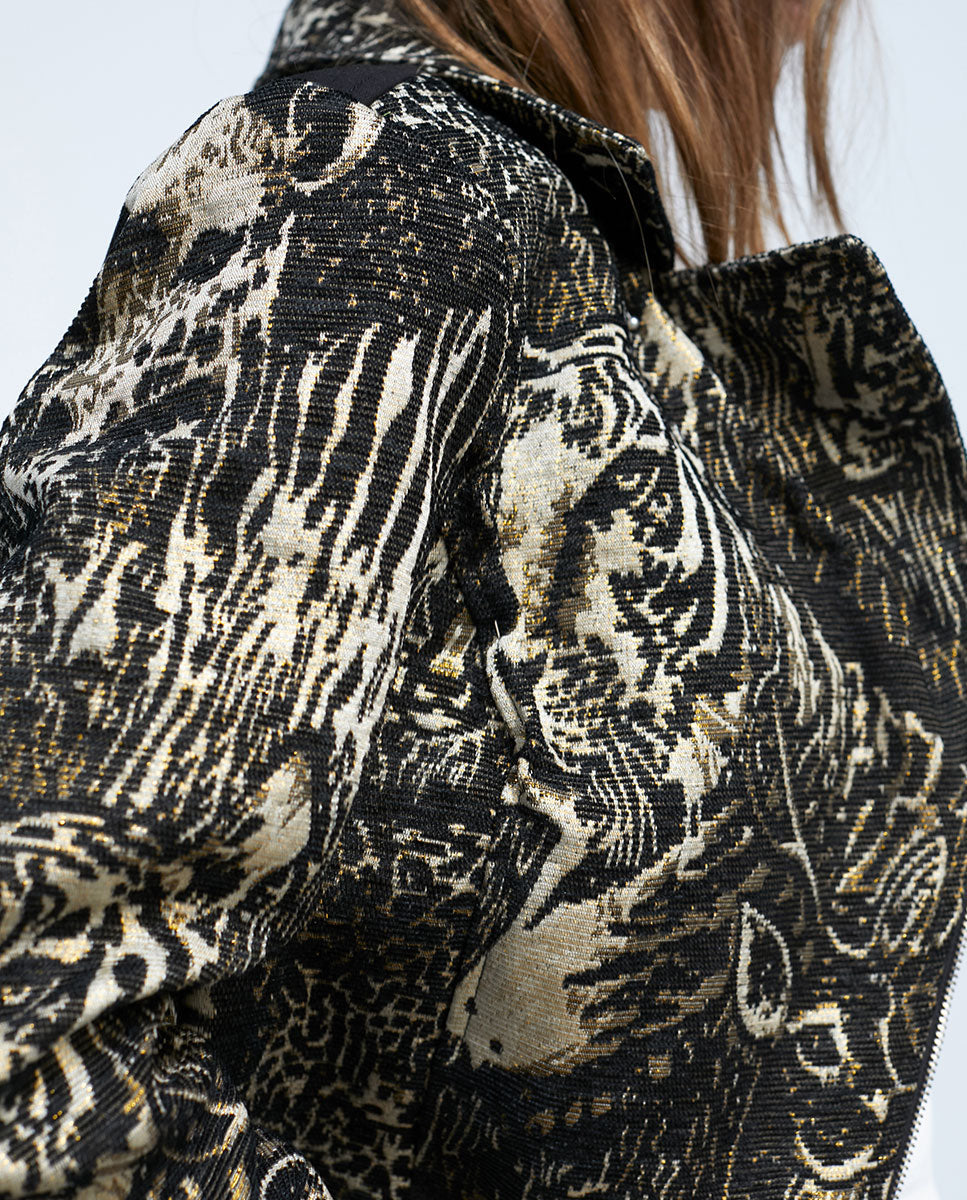 Animal print jacquard jacket