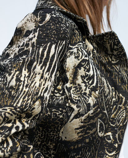 Animal print jacquard jacket
