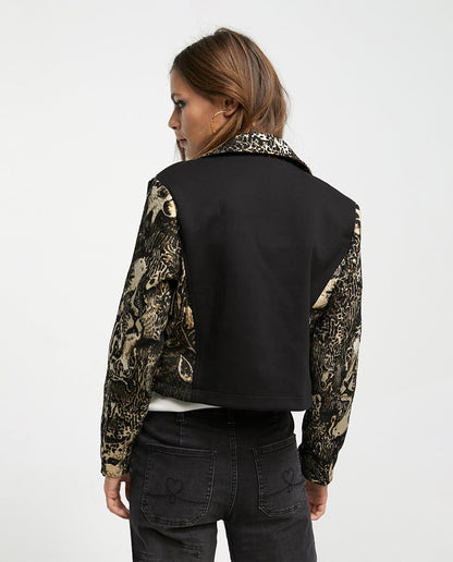 Animal print jacquard jacket