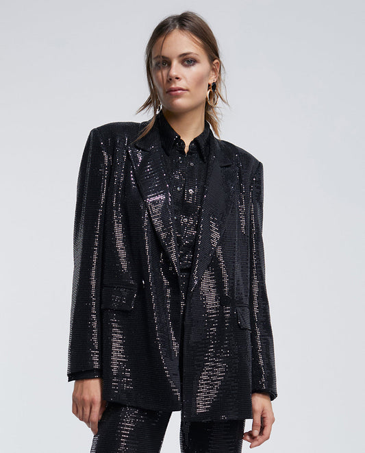 Sequinned knit blazer