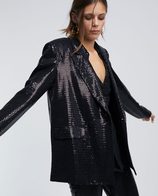 Sequinned knit blazer