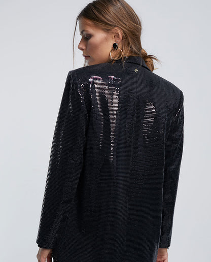 Sequinned knit blazer