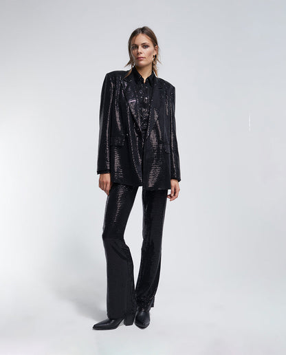 Sequinned knit blazer