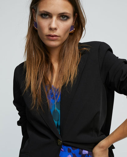 Blazer with contrast lining