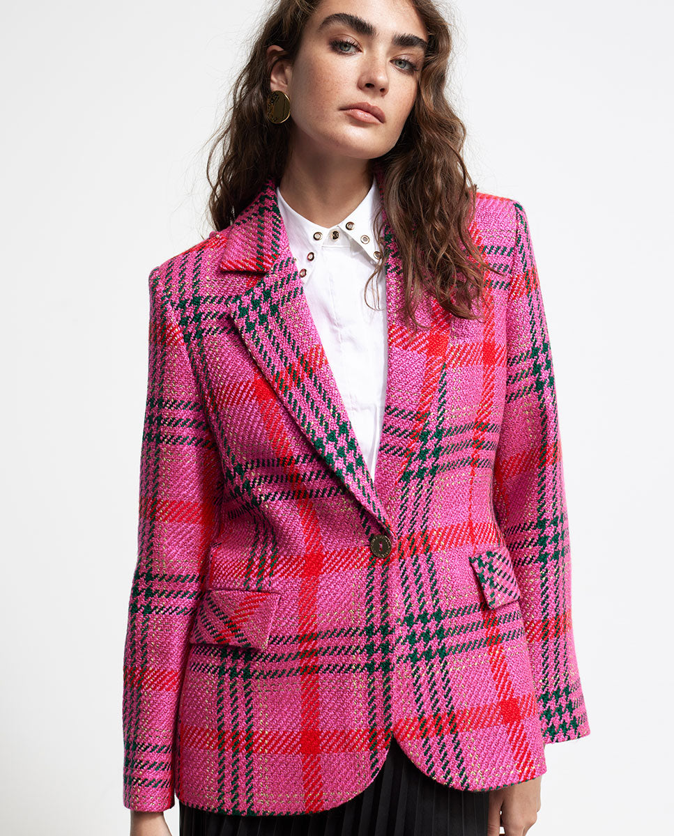 Check tweed blazer