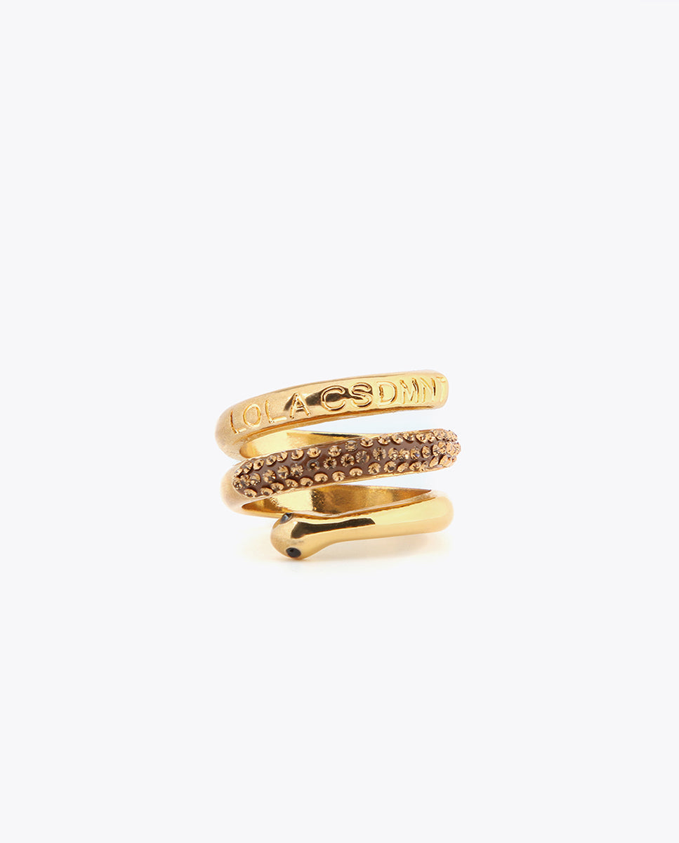 Snake ring with rhinestones