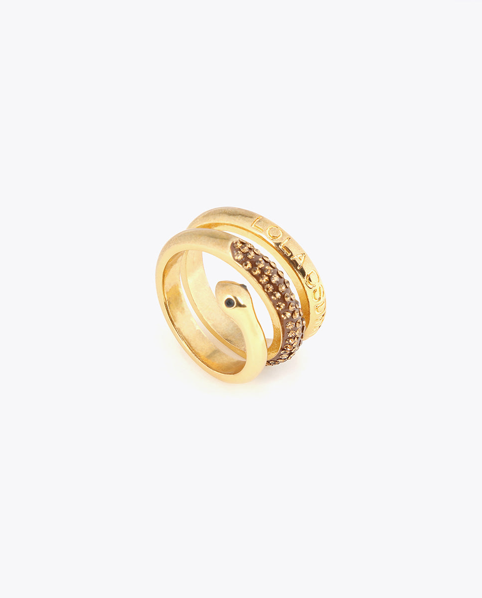 Snake ring with rhinestones