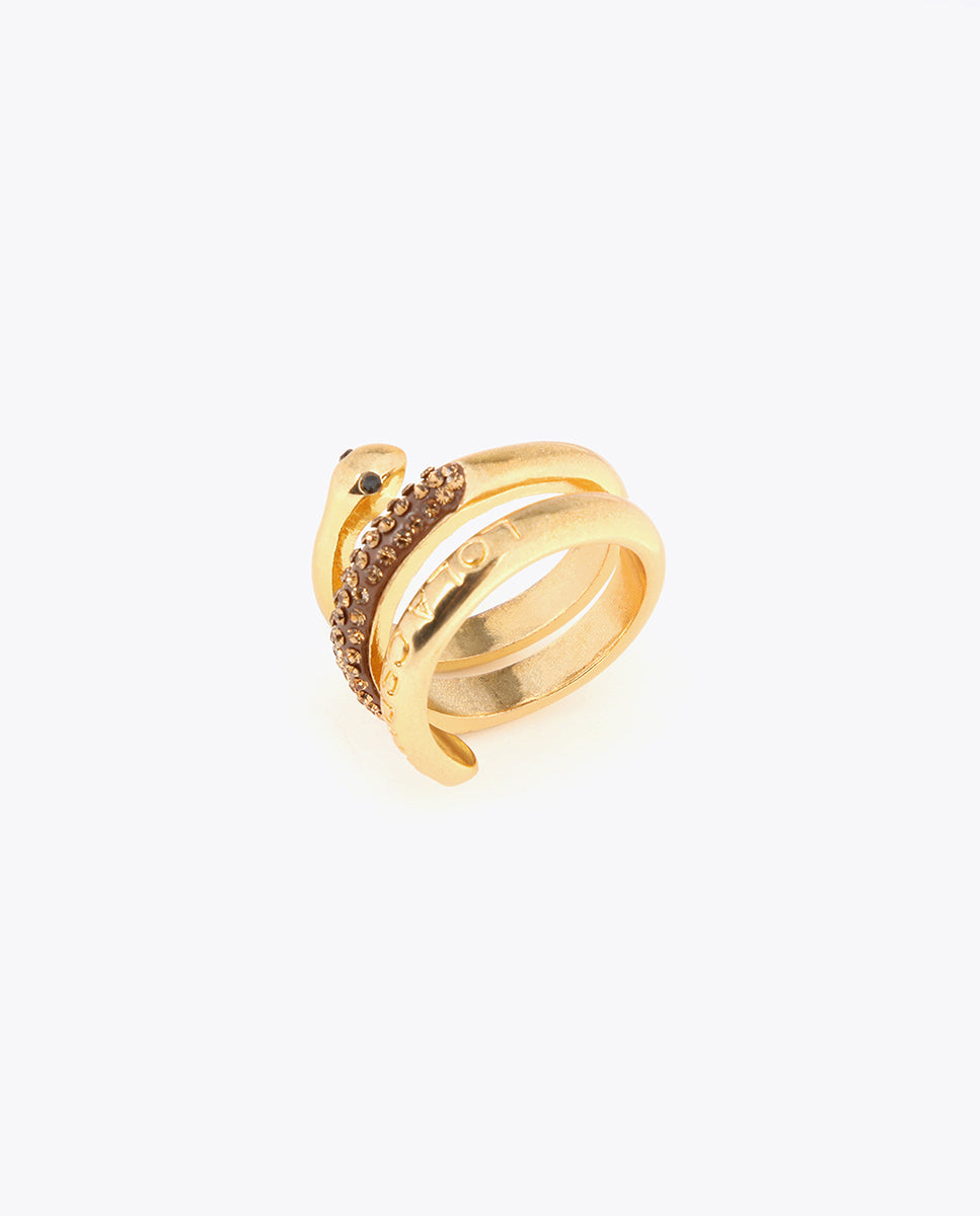 Snake ring with rhinestones