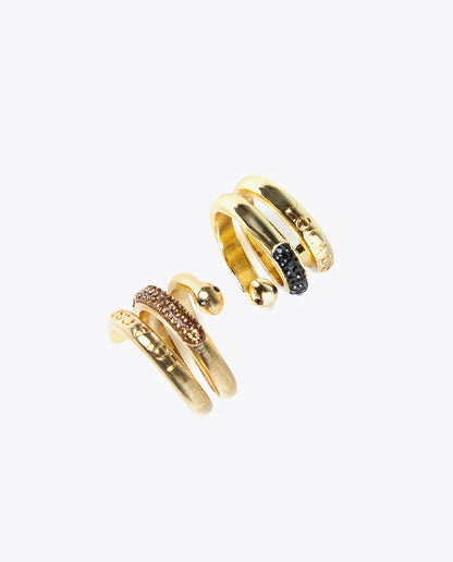 Snake ring with rhinestones