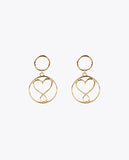 Circle earrings with infinity heart