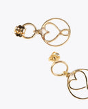 Circle earrings with infinity heart