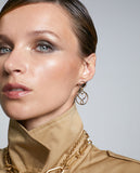 Circle earrings with infinity heart