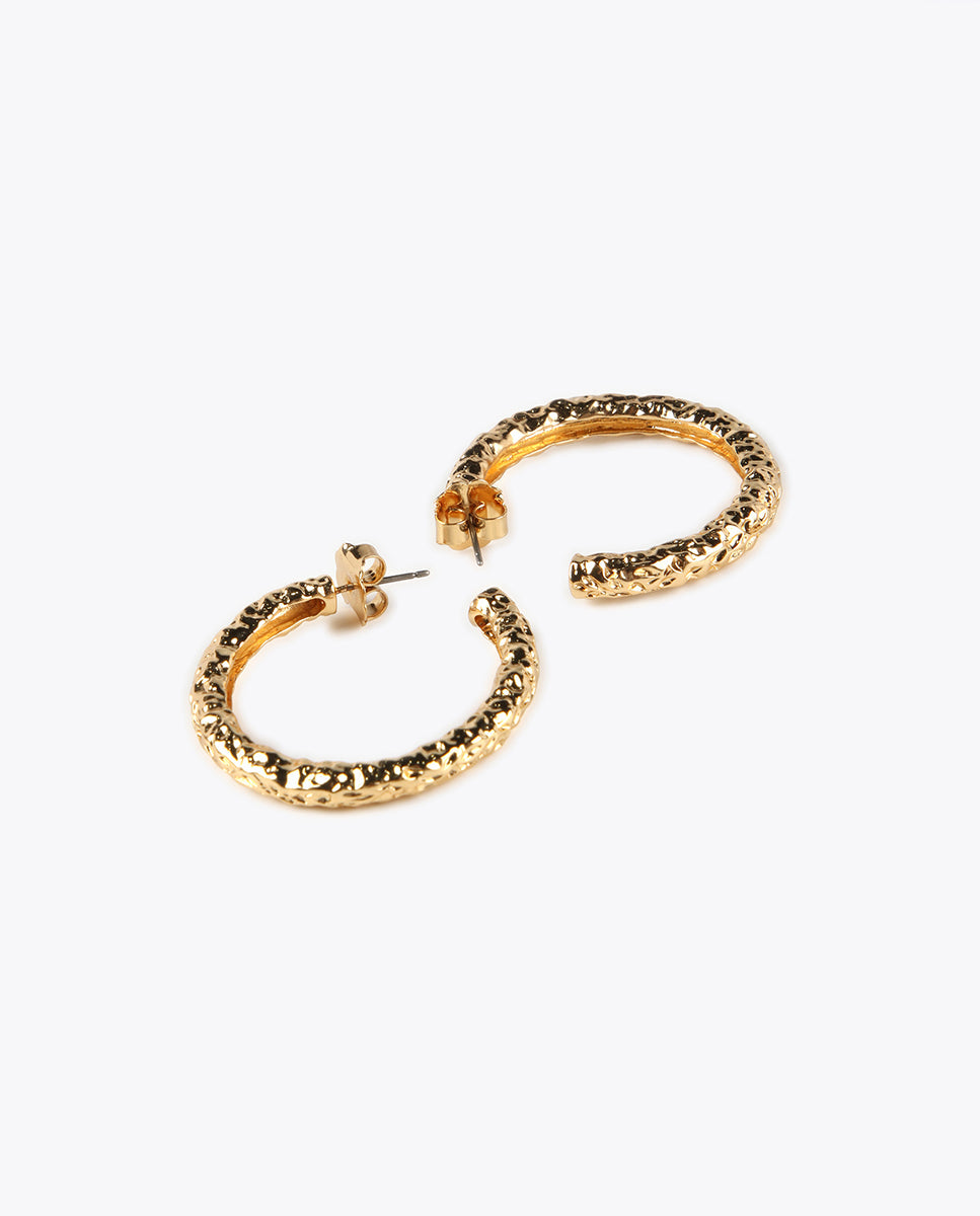 Textured gold-toned earrings