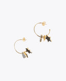 Hoop earrings with charms