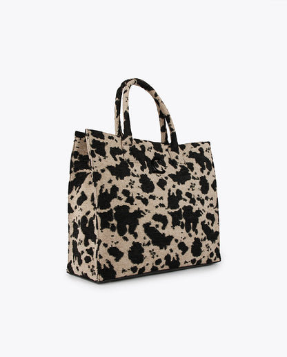 Animal print fabric tote bag
