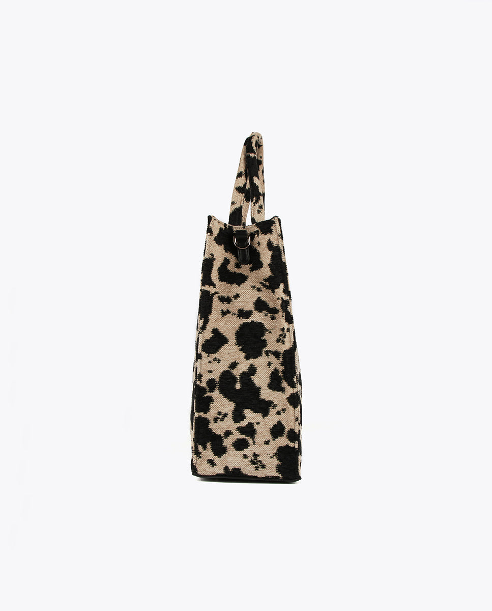 Animal print fabric tote bag