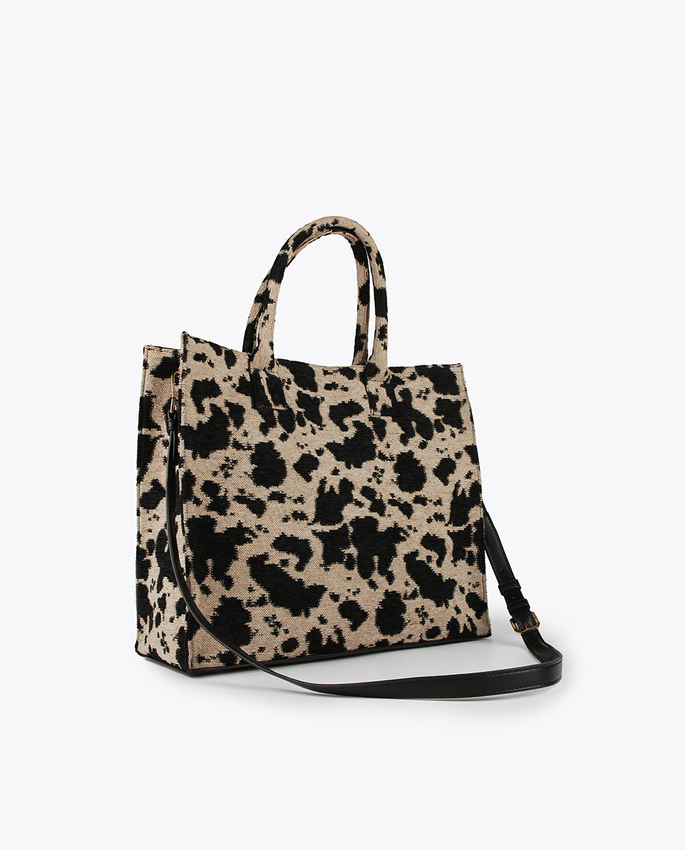 Animal print fabric tote bag