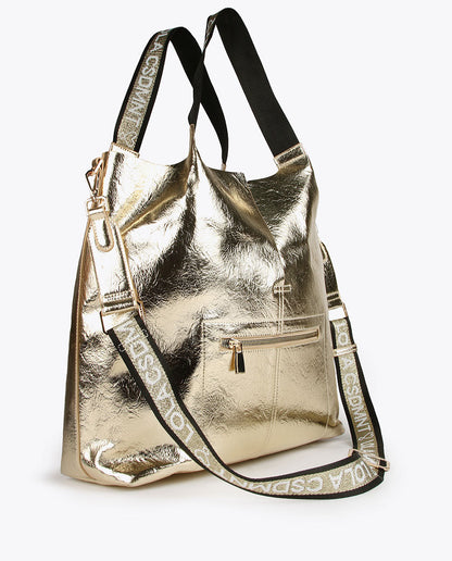 Metallic tote bag