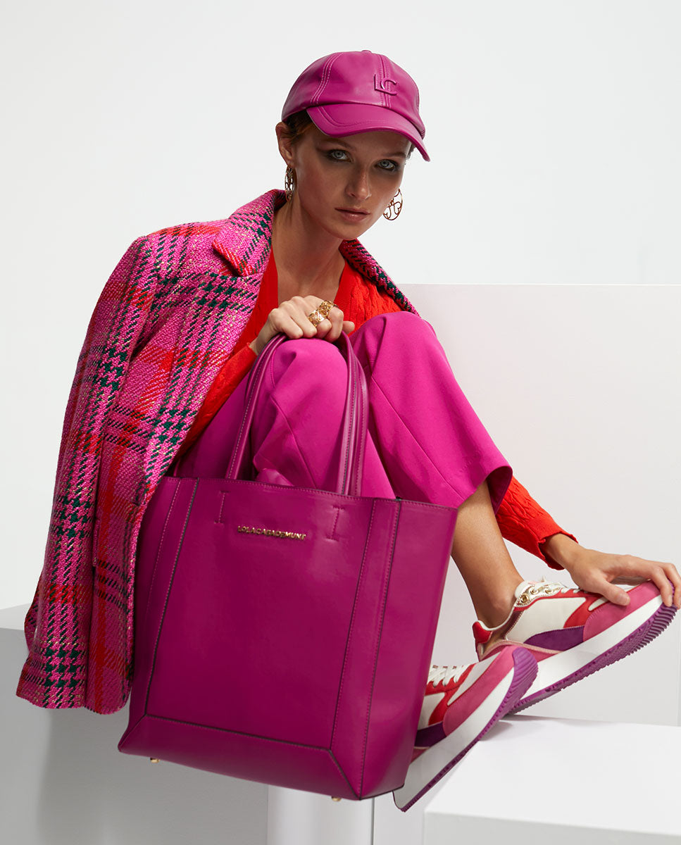 Faux leather tote bag