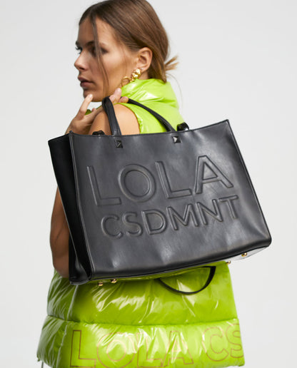 Raised logo tote bag