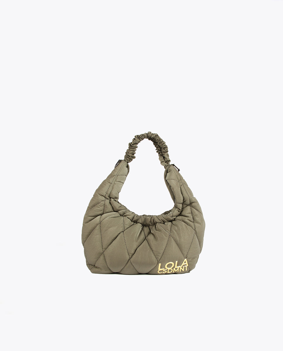 Quilted crossbody bag with braided strap