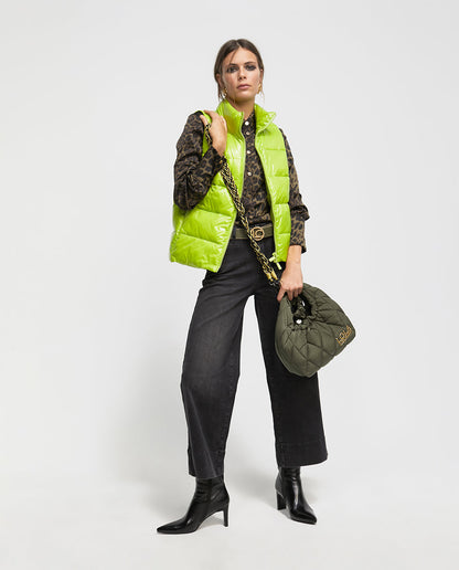 Quilted crossbody bag with braided strap